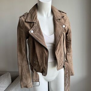 Blank NYC French Taupe Suede Leather Jacket